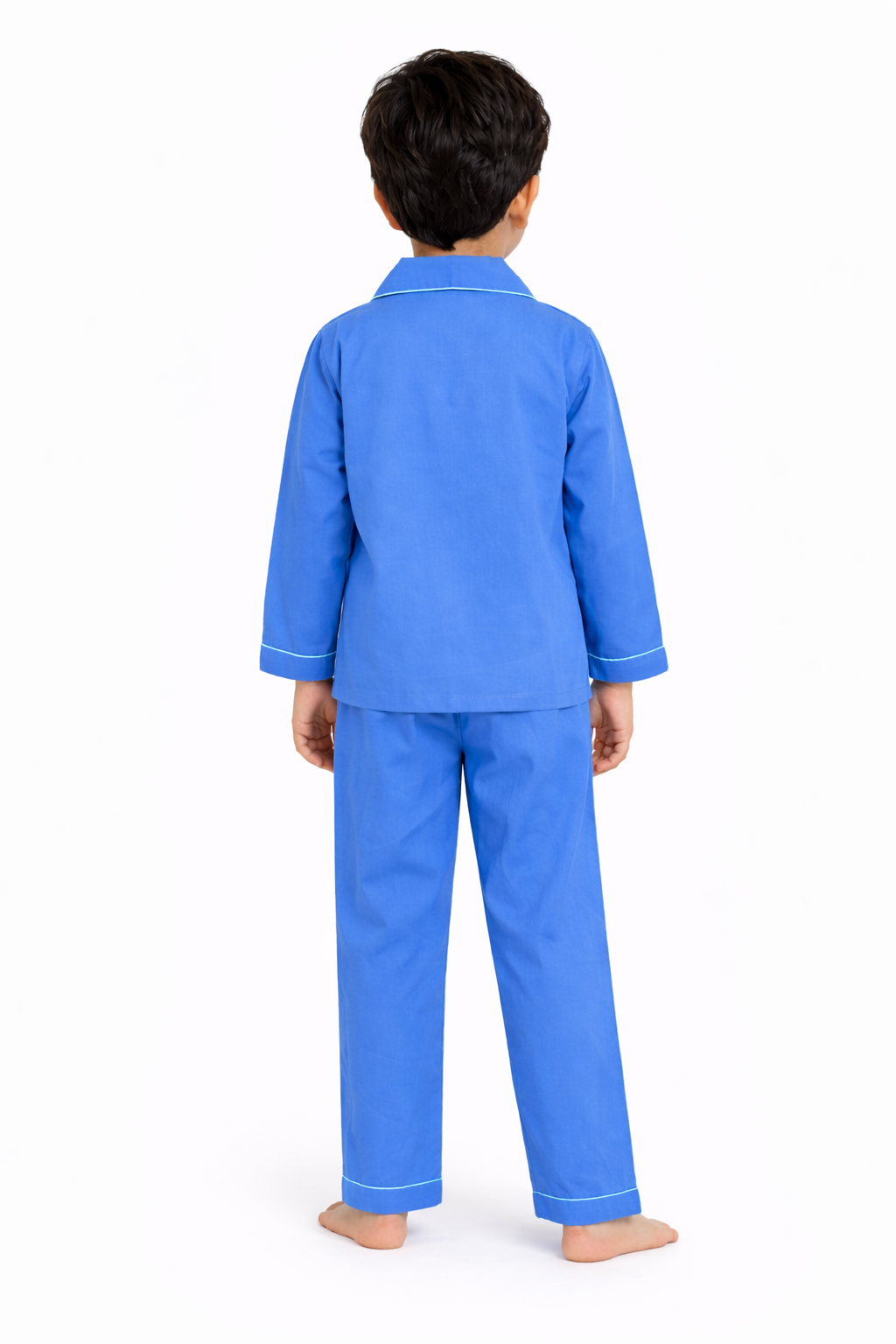 Blue Aeroplane Glow In The Dark Print Long Sleeve Kids Night Suit