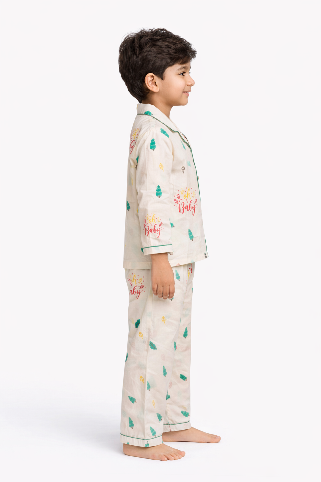 Oh Baby Print Long Sleeve Kids Night Suit