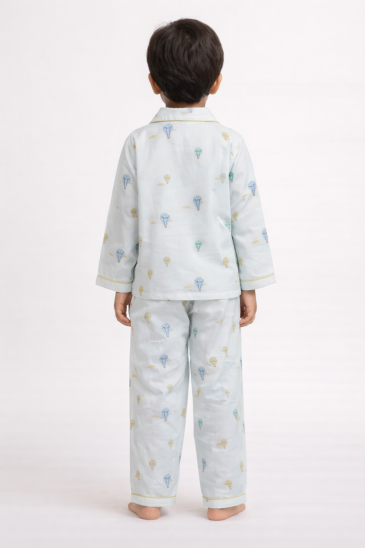 Up & Away Print Long Sleeve Kids Night Suit