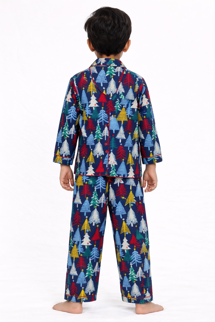 Merry Tree Magic Cotton Flannel Long Sleeve Kids Night Suit