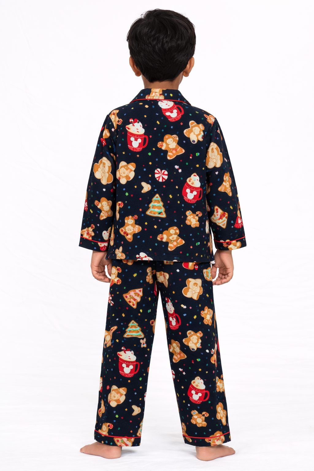 Gingerbread Dreams Cotton Flannel Long Sleeve Kids Night Suit