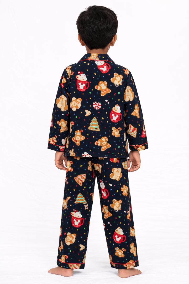 Gingerbread Dreams Cotton Flannel Long Sleeve Kids Night Suit