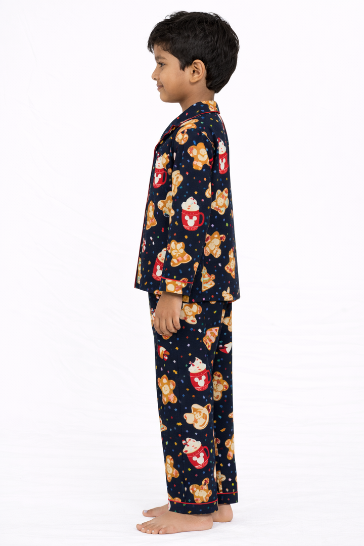 Gingerbread Dreams Cotton Flannel Long Sleeve Kids Night Suit