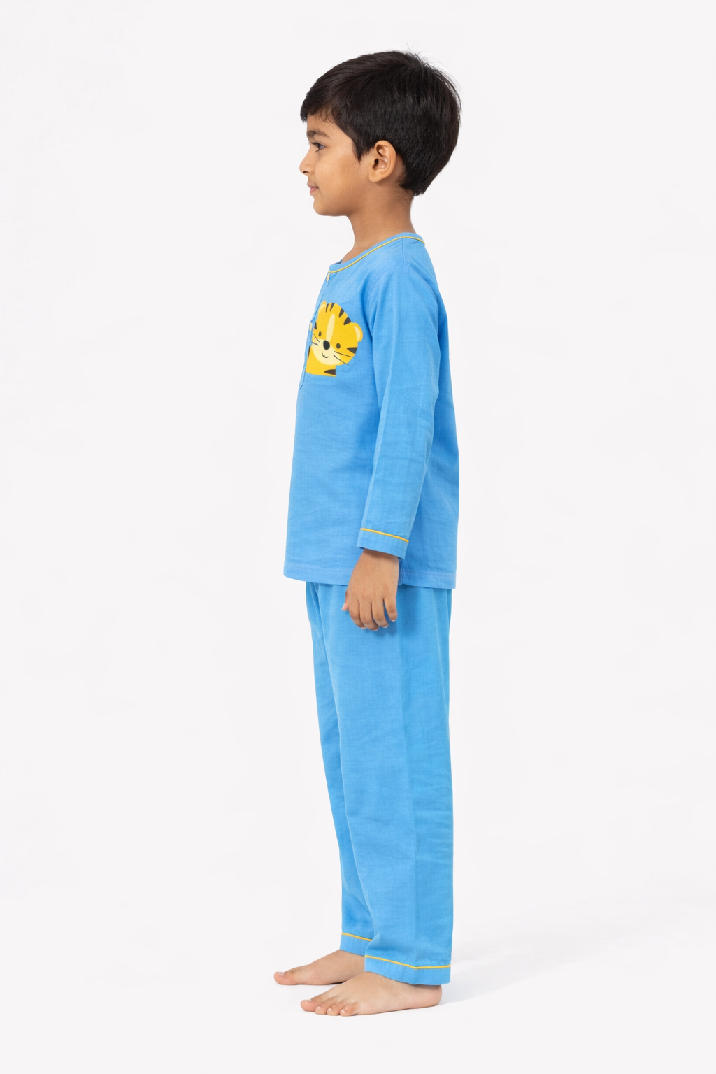 Midnight Roar Print Round Neck Long Sleeve Kids Night Suit
