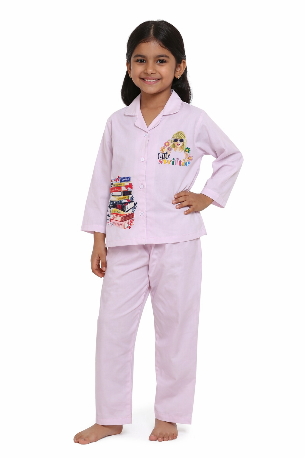 Little Swiftie Print Long Sleeve Kids Night Suit