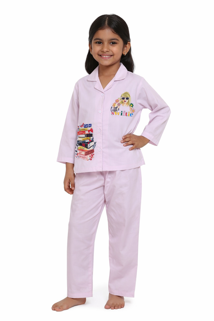 Little Swiftie Print Long Sleeve Kids Night Suit