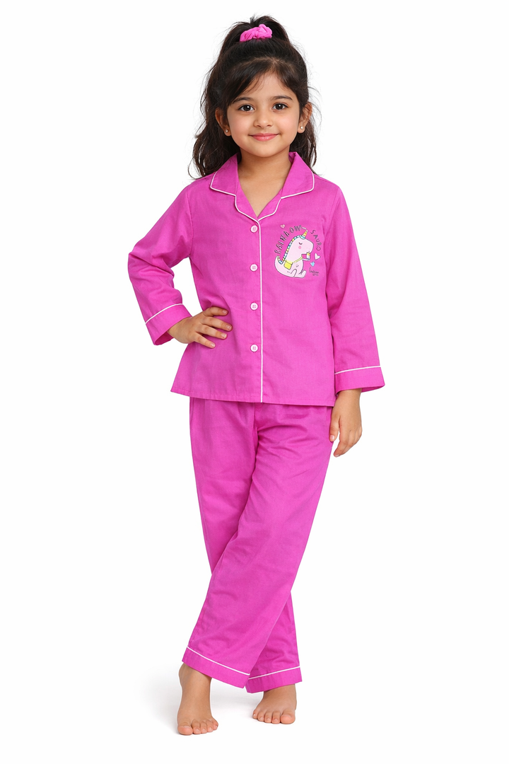 Pink Unicorn Long Sleeve Kids Night Suit