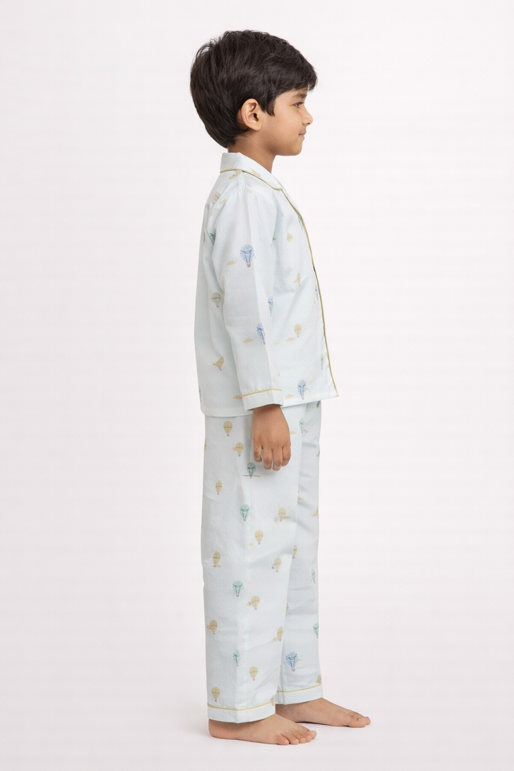 Up & Away Print Long Sleeve Kids Night Suit