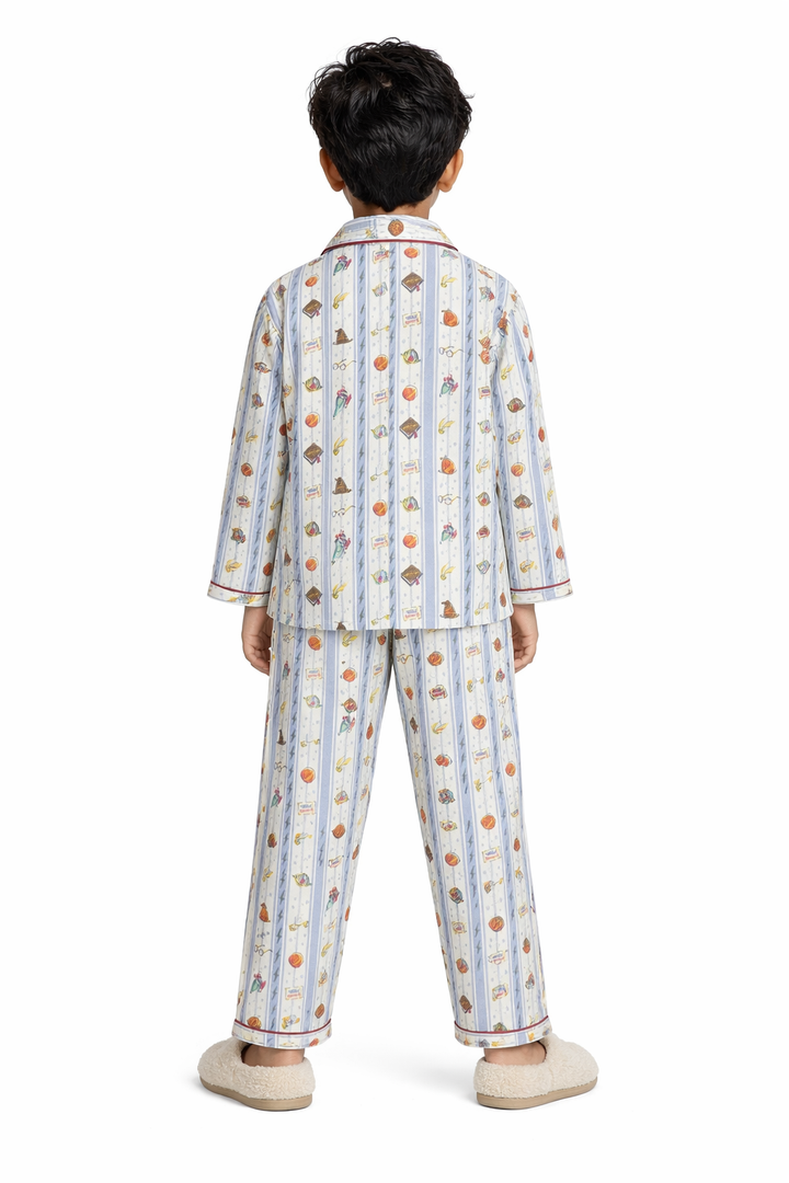 Little Wizard Cotton Flannel Long Sleeve Kids Night Suit