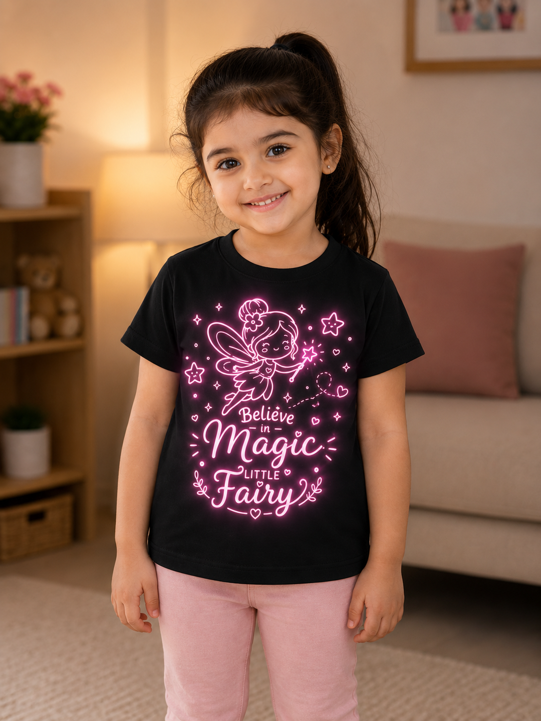 Girls Believe in Magic Little Fairy Glow-in-the-Dark T-Shirt