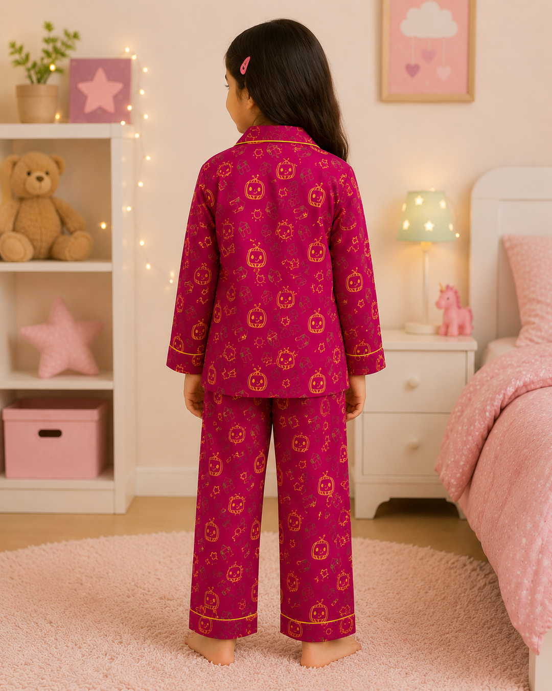 Cocomelon Cutie Print Long Sleeve Kids Night Suit