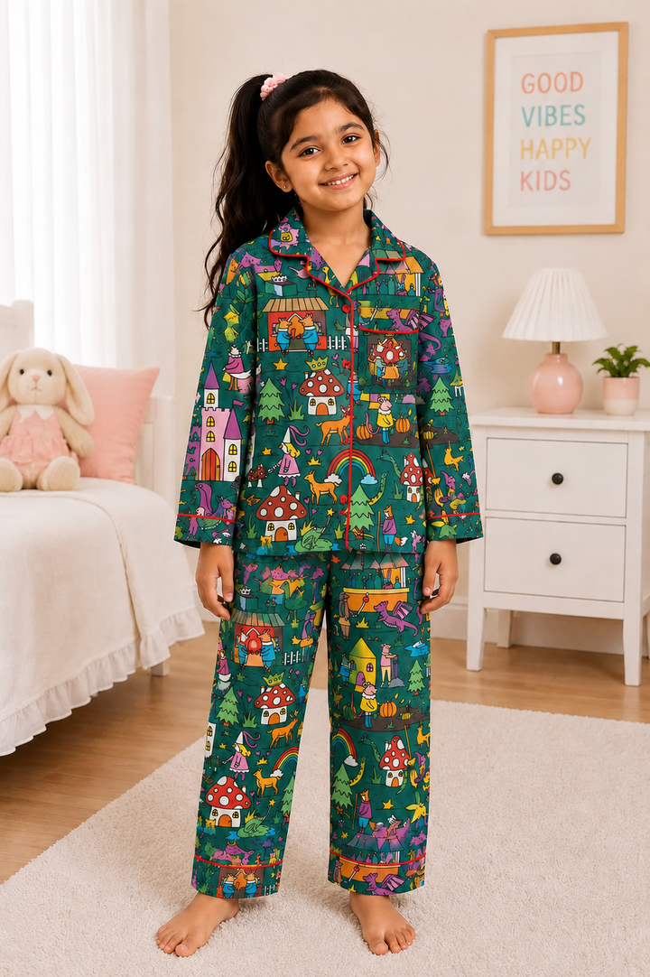 Magical Storyland Print  Long Sleeve Night Suit
