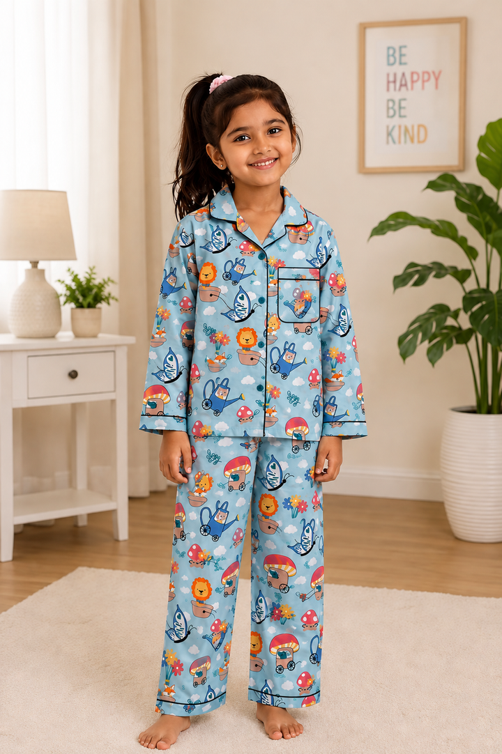 Happy Safari Dreams Print  Long Sleeve Night Suit