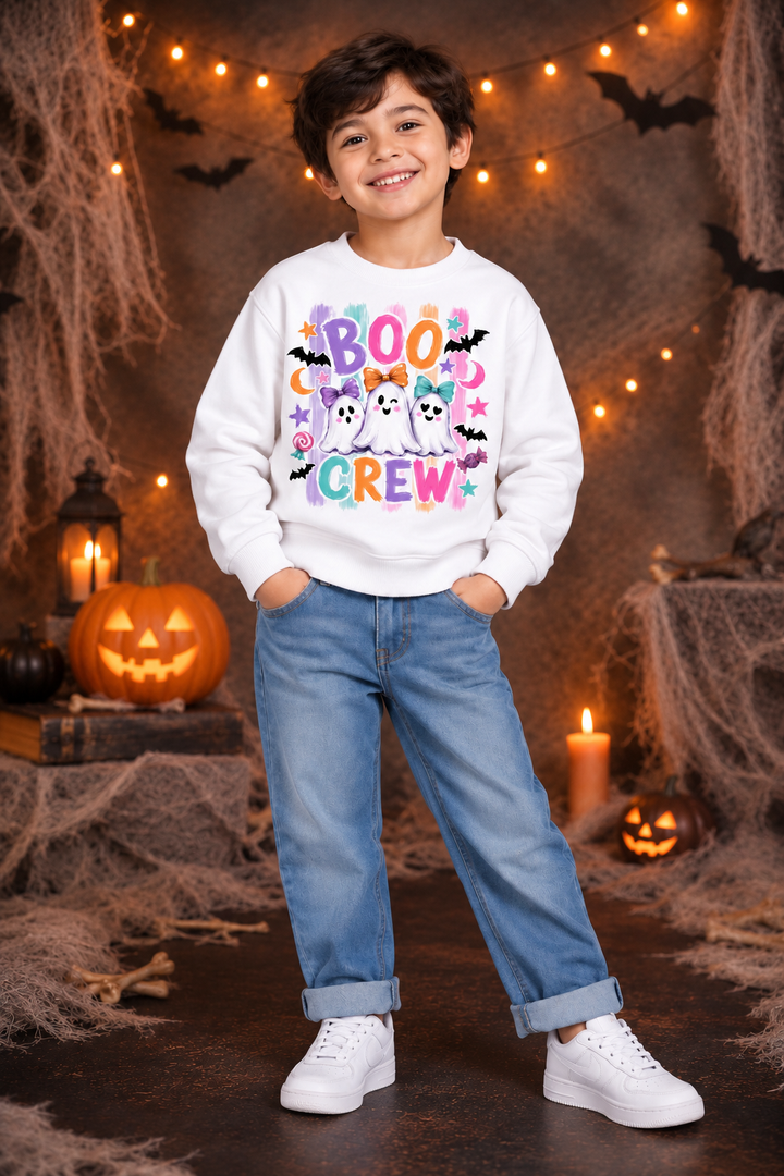Boo Crew Ghost Printed Full Sleeve Sweatshirt