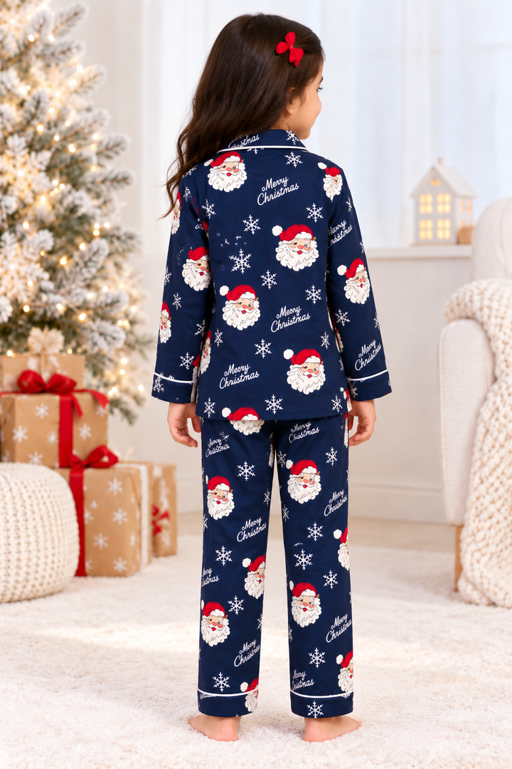Jolly Santa Dreams Cotton Flannel Long Sleeve Kids Night Suit
