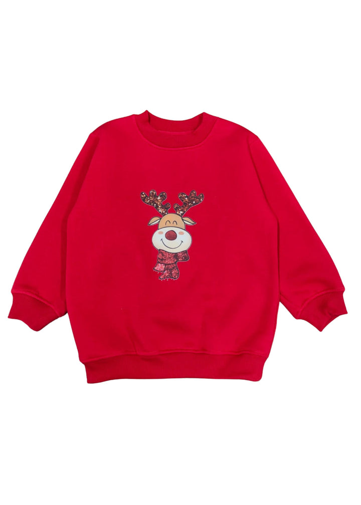 Cute Reindeer Print Kids Sweatshirt