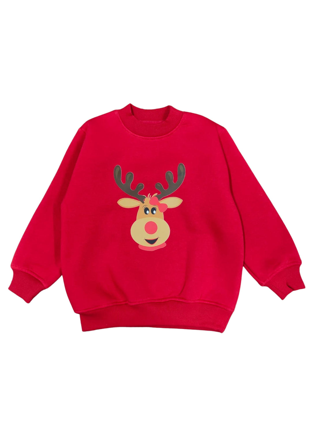 Christmas Reindeer Print Kids Sweatshirt