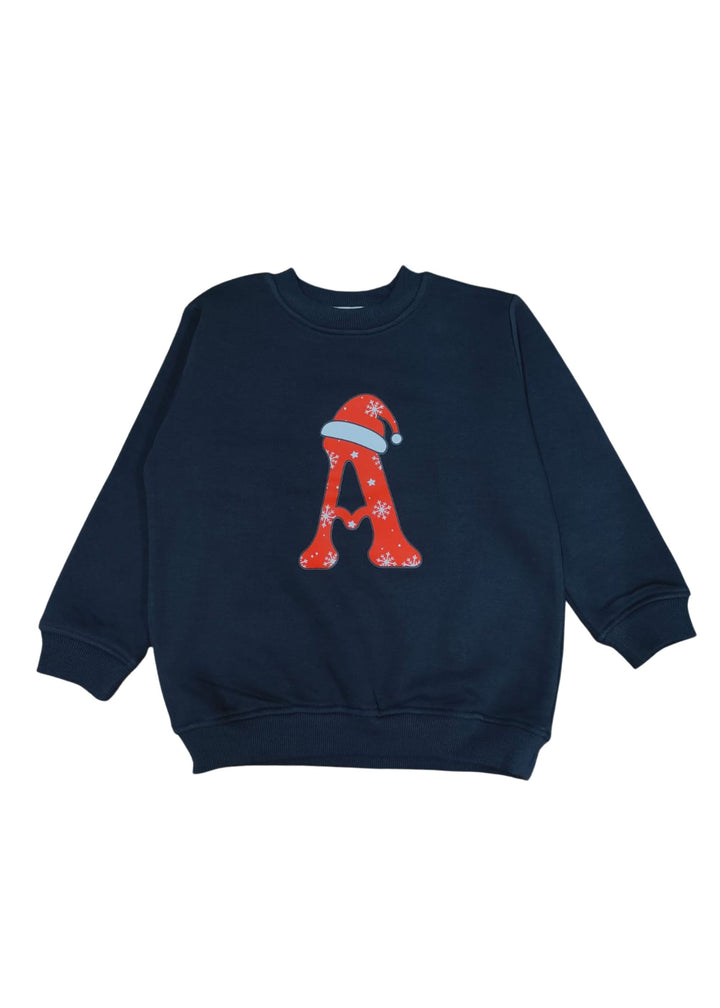 Customized Christmas Letter Print Kids Sweatshirt