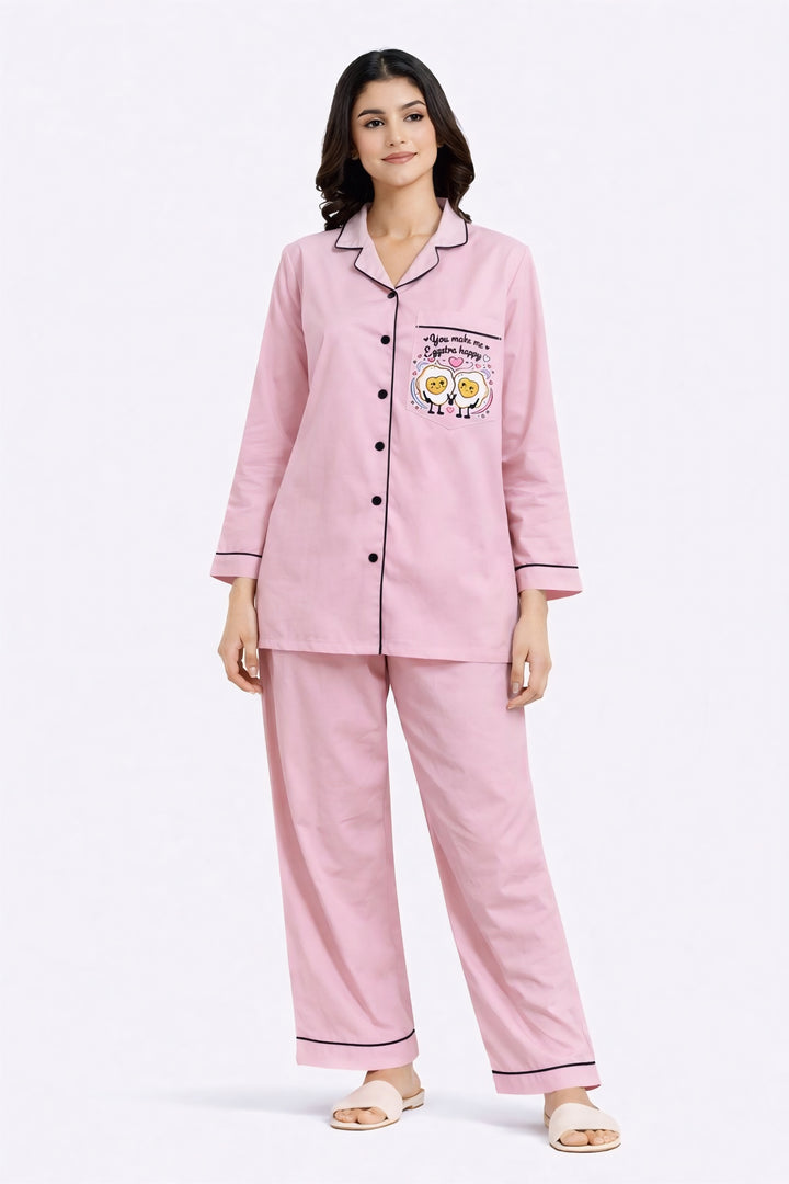 Eggstra Happy Print Long Sleeve Women's Night Suit