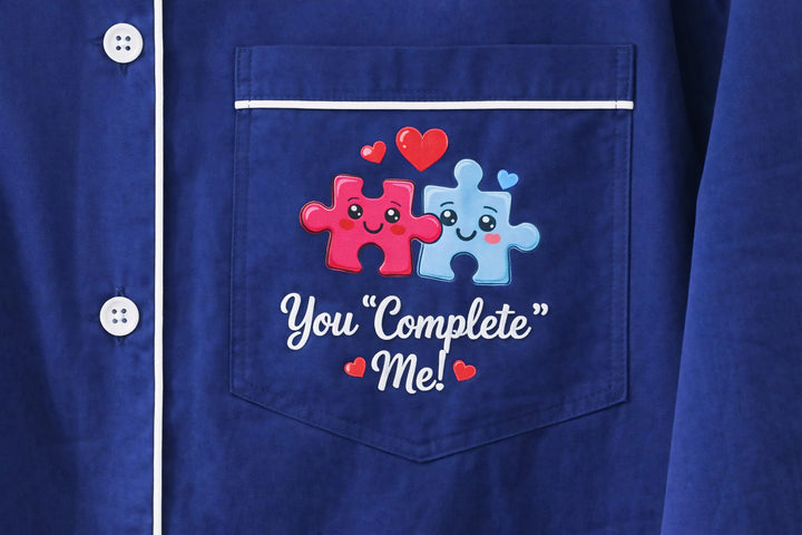 You Complete Me Print Long Sleeve Women's Night Suit