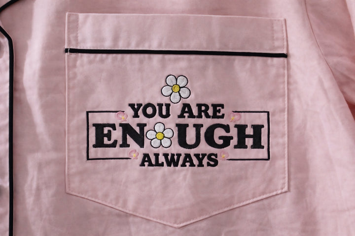 You Are Enough Print Long Sleeve Women's Night Suit