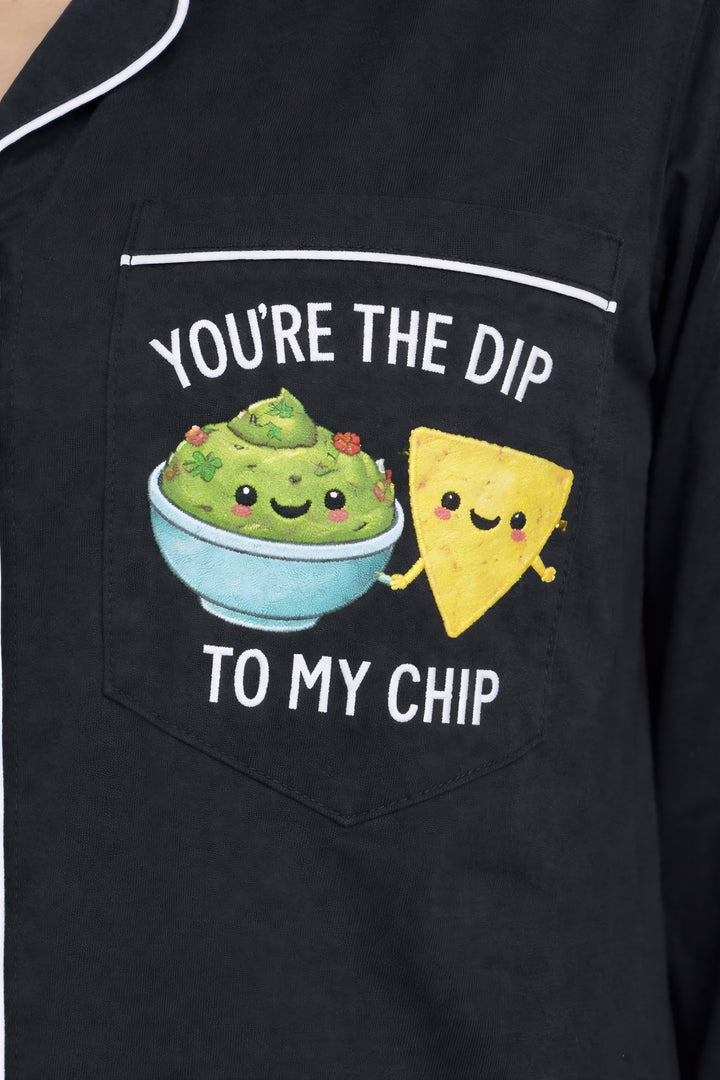 Dip To My Chip Print Long Sleeve Women's Night Suit