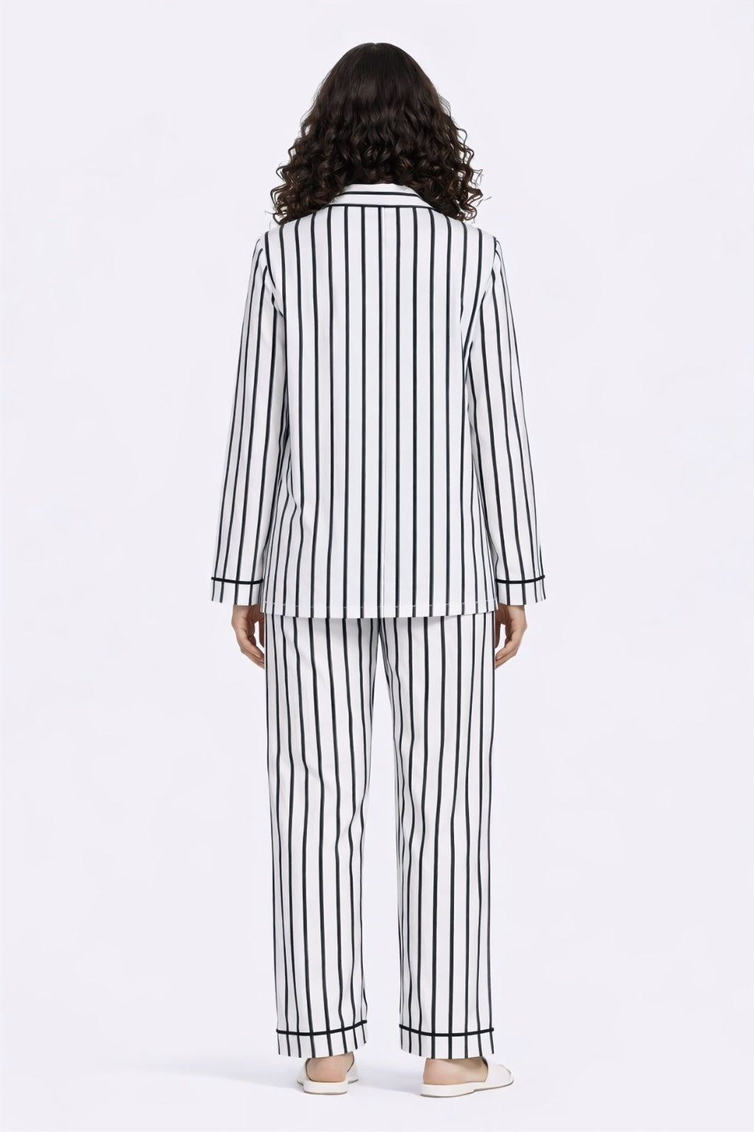 Classic Loom Print Long Sleeve Women's Night Suit