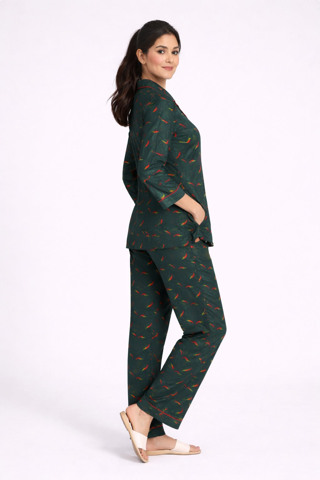 Spicy Dream Print Long Sleeve Women's Night Suit