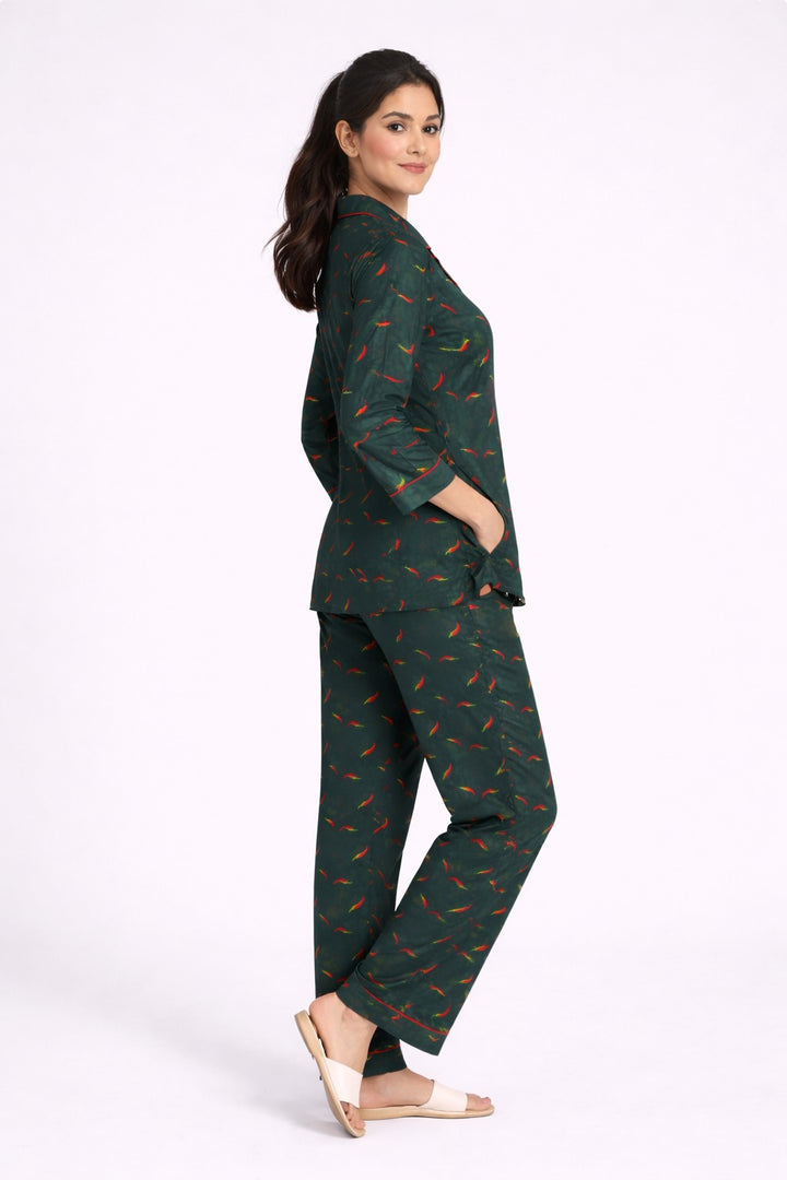 Spicy Dream Print Long Sleeve Women's Night Suit