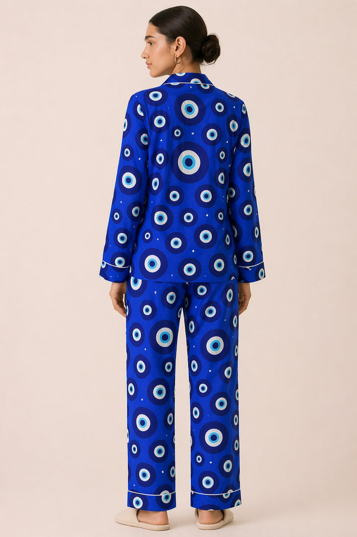 Evil Eye Comfort   Print Long Sleeve Women's Night Suit