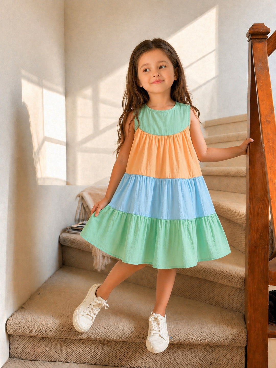 Pastel Tiered Girl's Dress