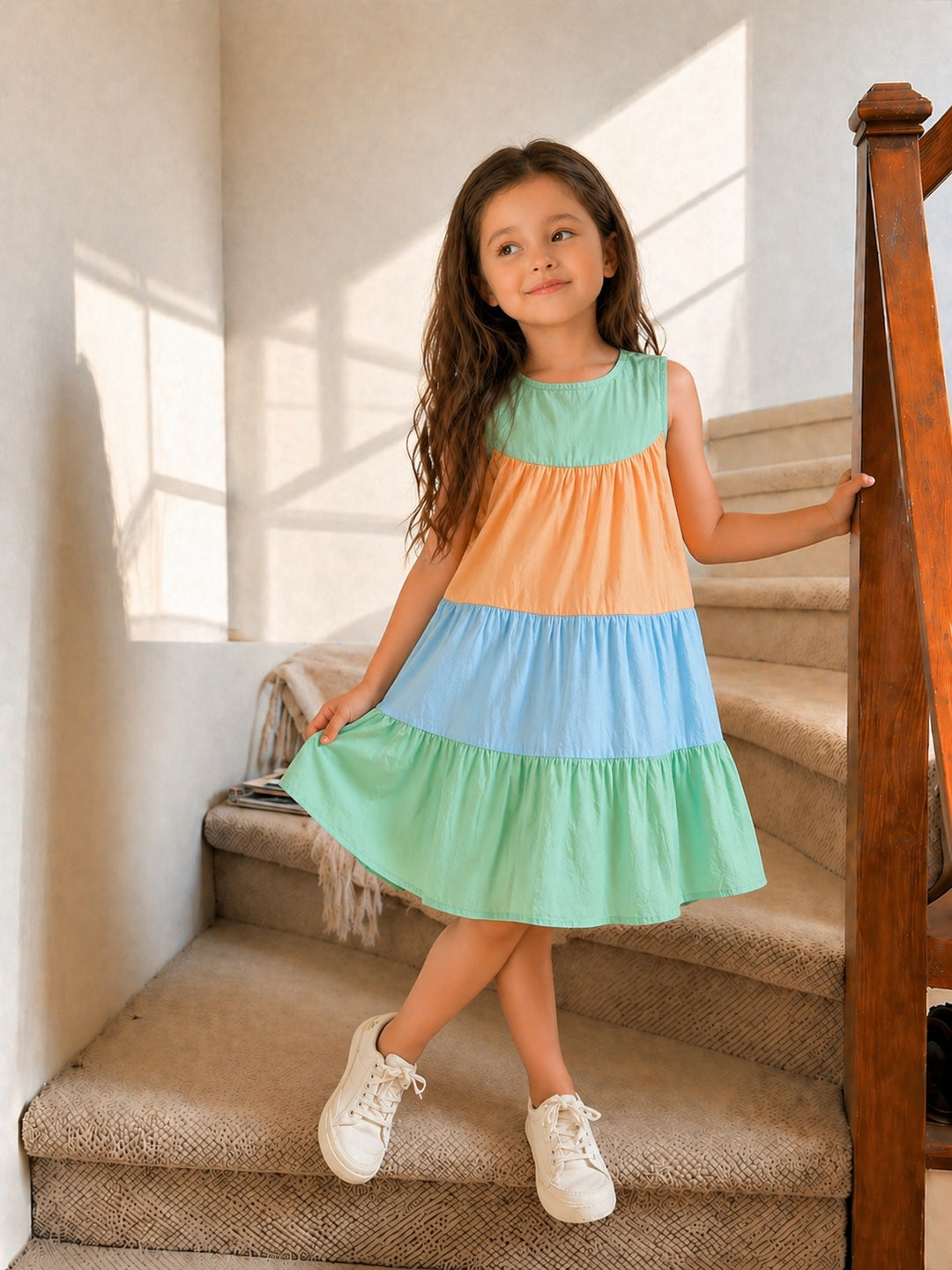 Pastel Tiered Girl's Dress