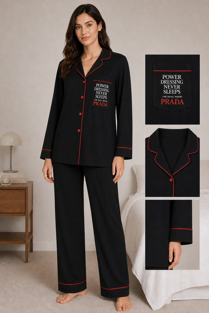 Power Dressing Long Sleeve Women's Night Suit
