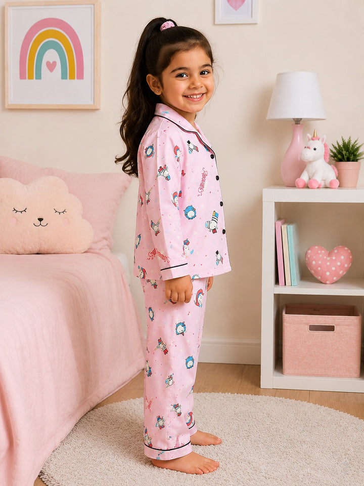 Dreamland Unicorn Print Long Sleeve Kids Night Suit