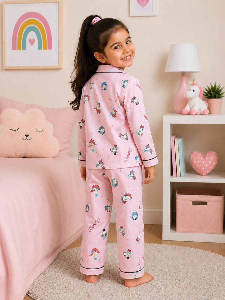 Dreamland Unicorn Print Long Sleeve Kids Night Suit