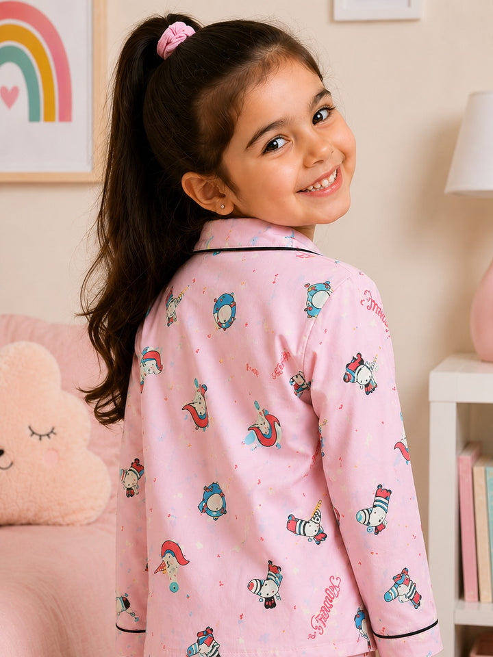Dreamland Unicorn Print Long Sleeve Kids Night Suit