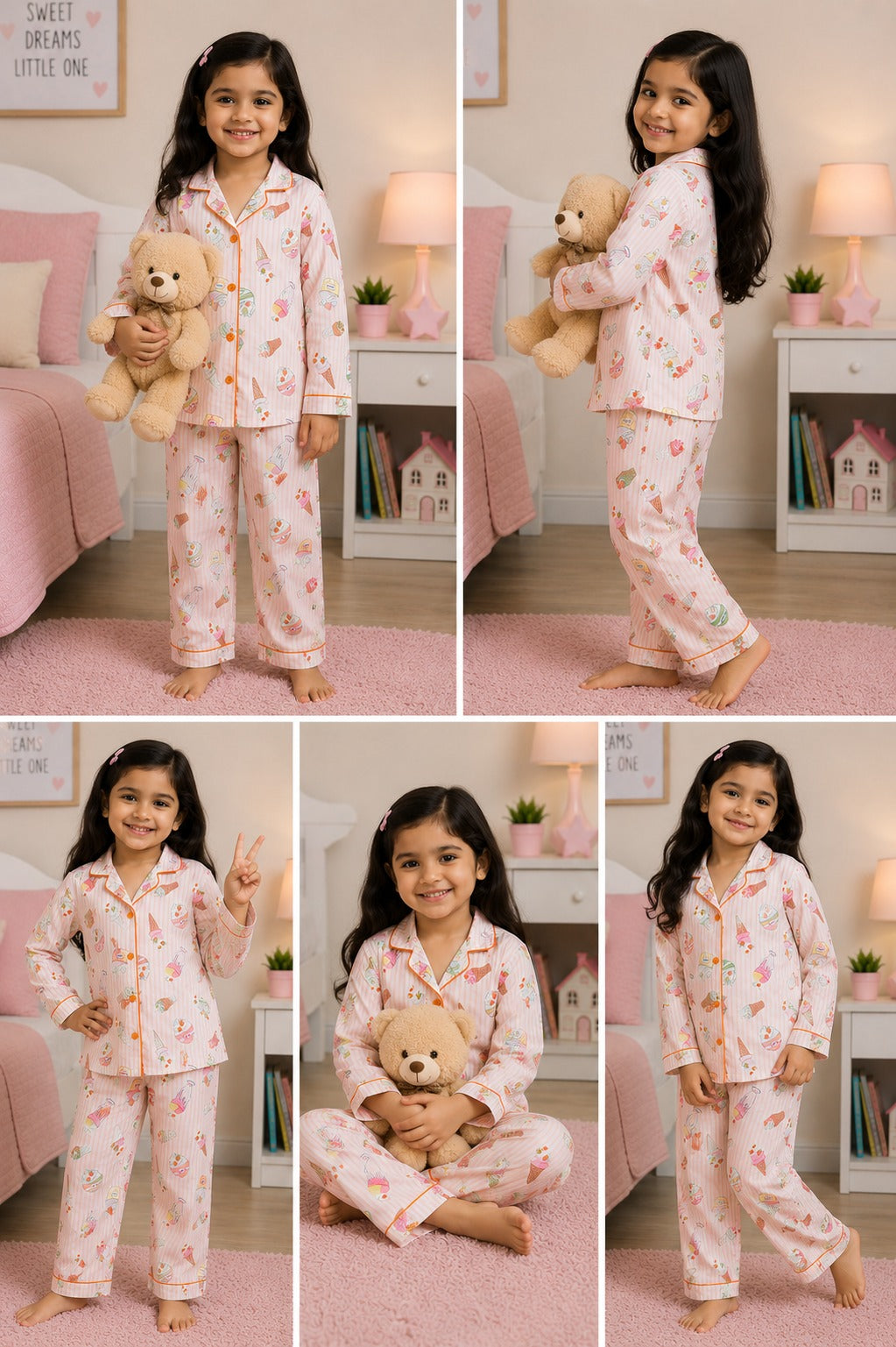 Berry Bliss Print Long Sleeve Kids Night Suit