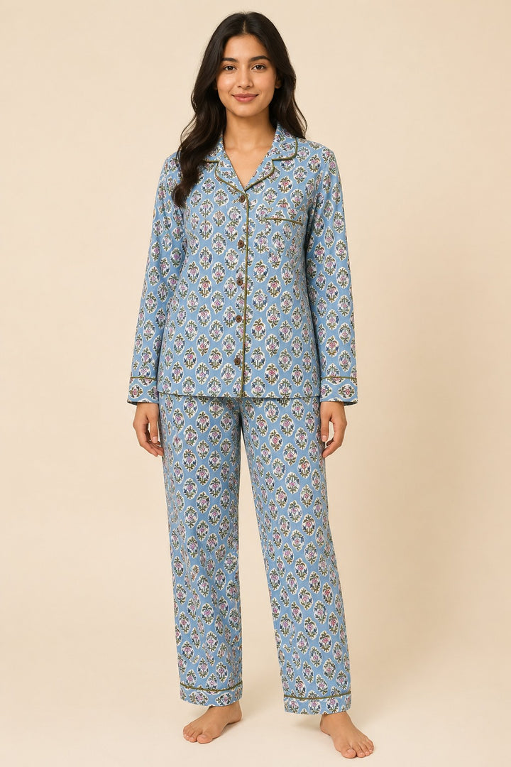 Bluebell Blossom Nightsuit Long Sleeve Women's Night Suit