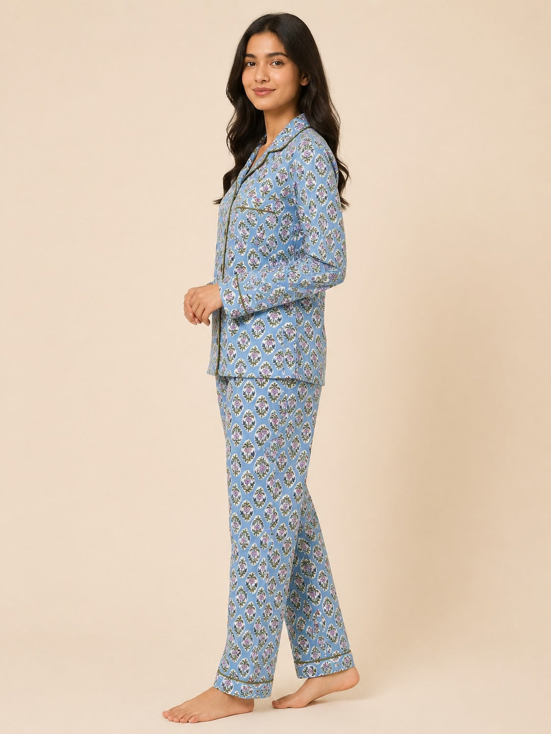 Bluebell Blossom Nightsuit Long Sleeve Women's Night Suit
