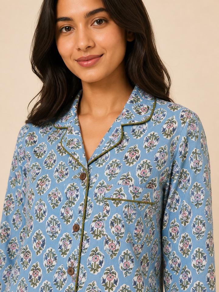 Bluebell Blossom Nightsuit Long Sleeve Women's Night Suit