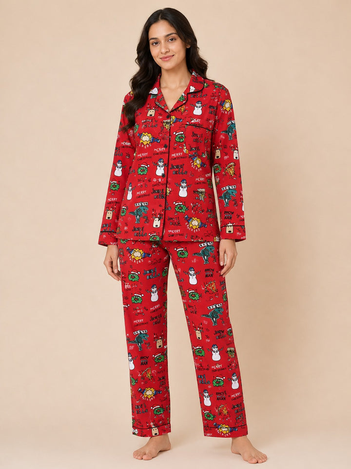 Jingle Chill Long Sleeve Women's Night Suit