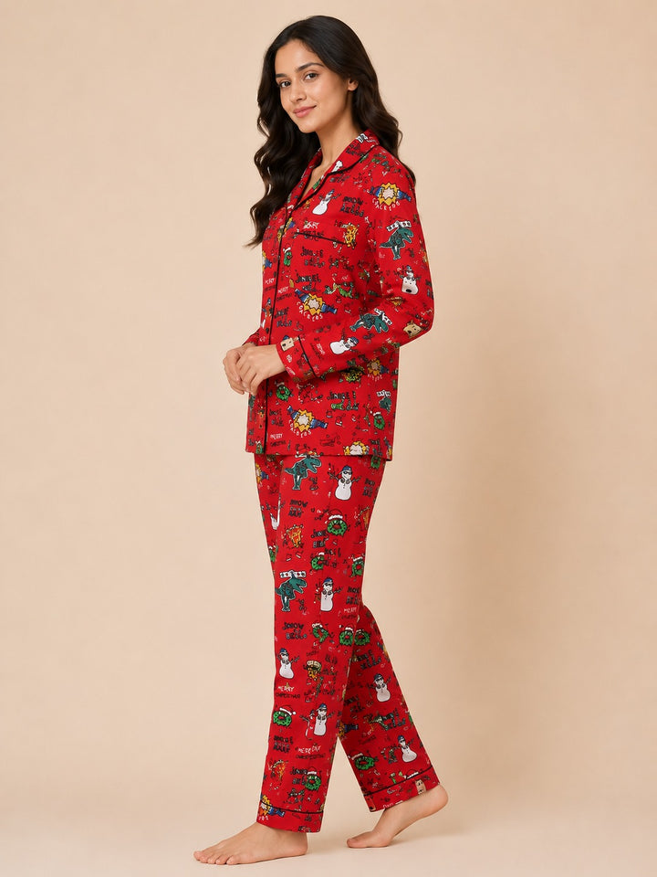 Jingle Chill Long Sleeve Women's Night Suit