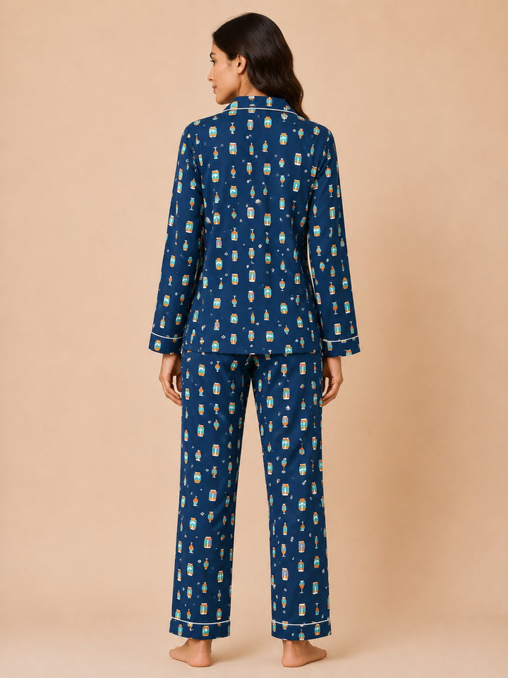 Tipsy Dreams Long Sleeve Women's Night Suit