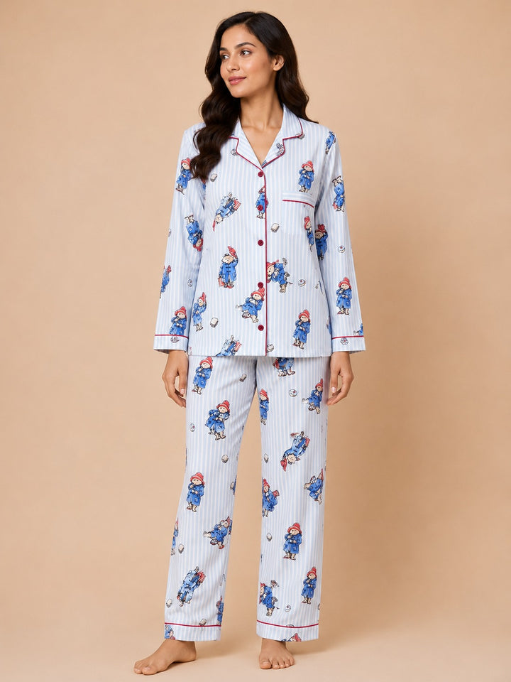 Bear Hug Nightsuit Long Sleeve Women's Night Suit