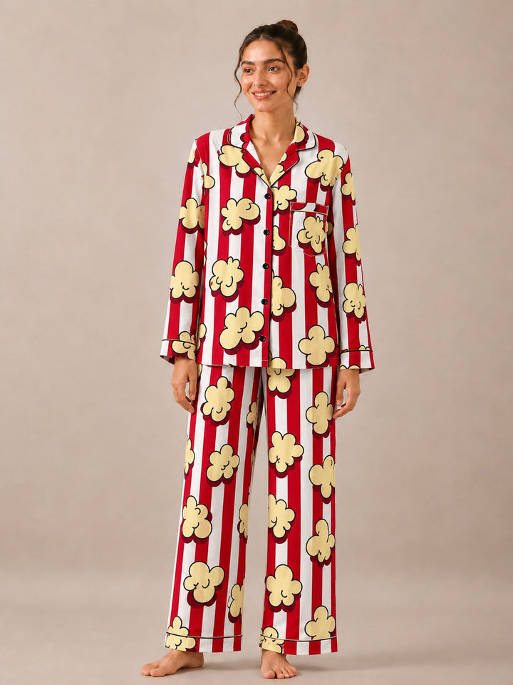 Butter Pop Bliss Print Long Sleeve Women's Night Suit