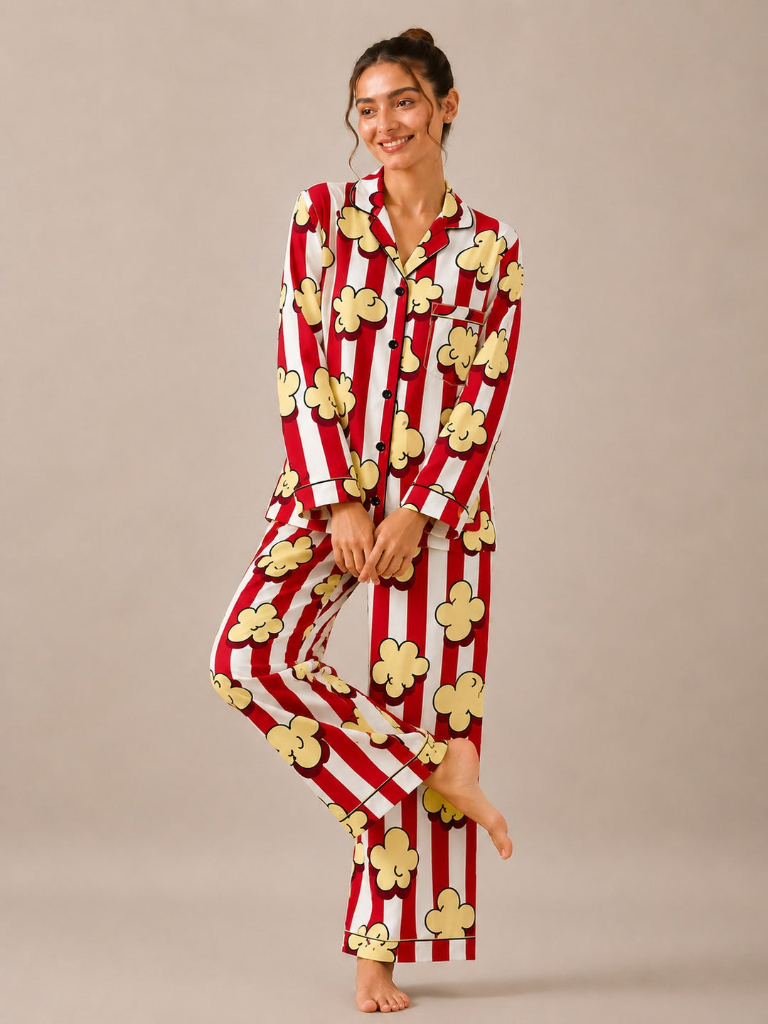 Butter Pop Bliss Print Long Sleeve Women's Night Suit