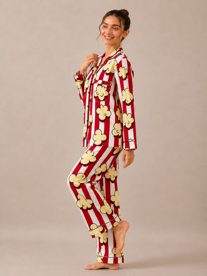 Butter Pop Bliss Print Long Sleeve Women's Night Suit