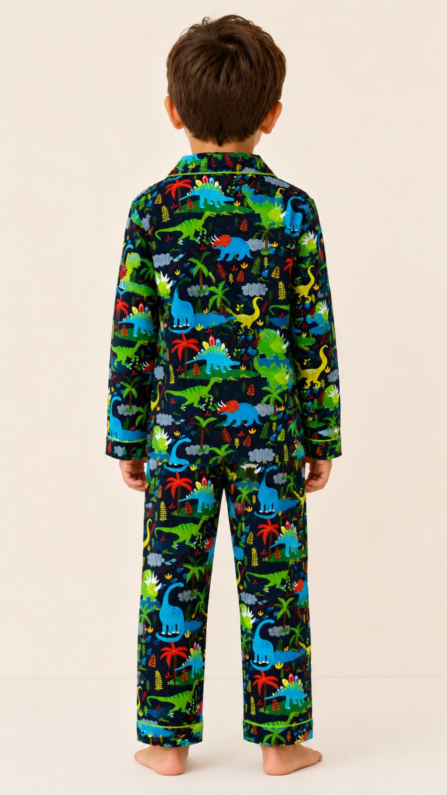 Little Dino Roars Print Long Sleeve Kids Night Suit