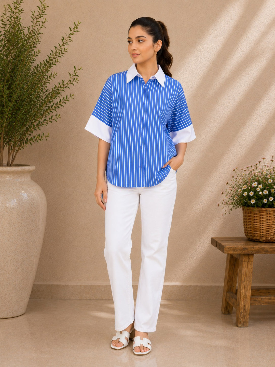 Summer Sky Striped Shirt