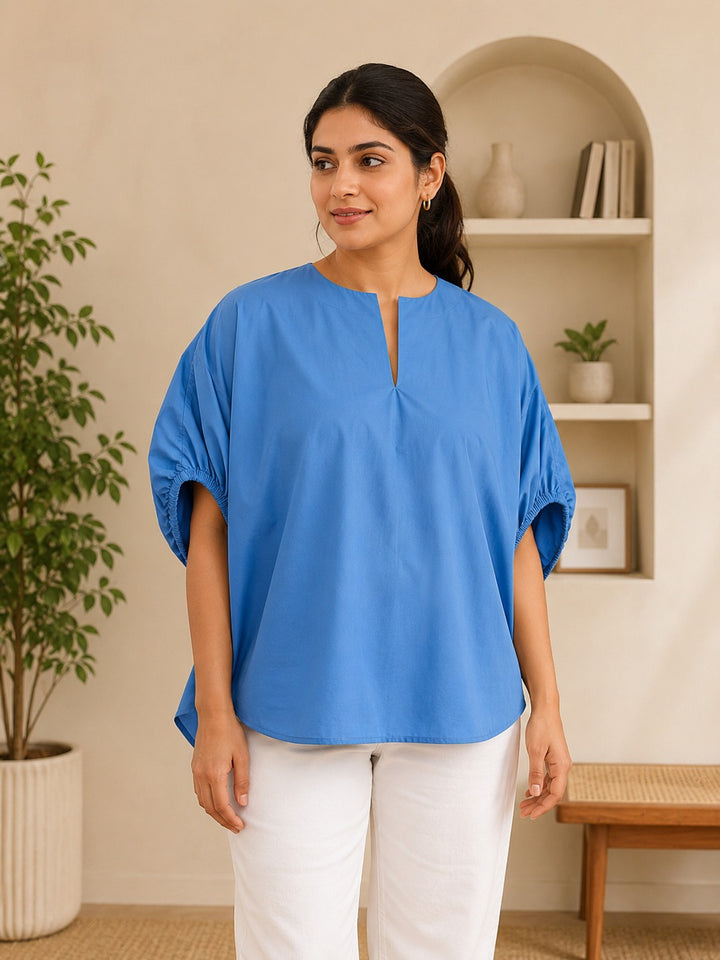 Azure Breeze Relaxed Fit Top